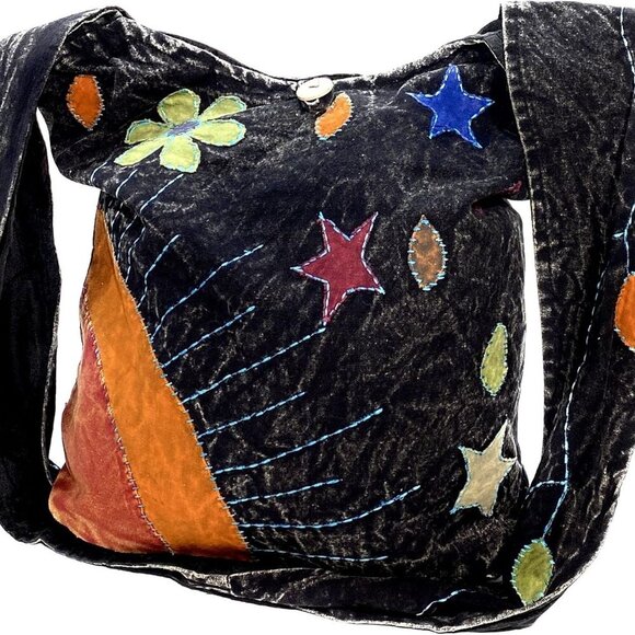 Elements of Nature Bohemian Hand-Stitched Hippie Hippy Shoulder Crossbody Monk H - Picture 1 of 9
